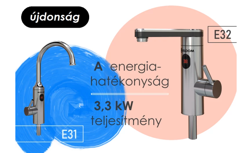 Korszerű, stílusos megjelenésű átfolyós vízmelegítők